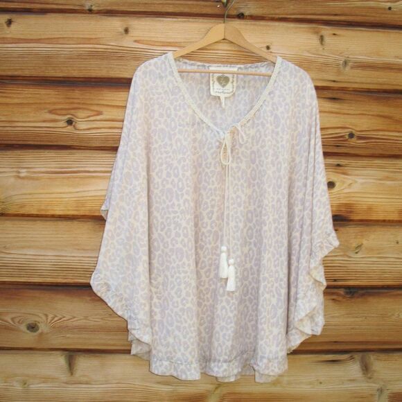 Z & L Europe Cheetah Print Tassel Boho Cover Up Top S M L XL One Size - Picture 2 of 10